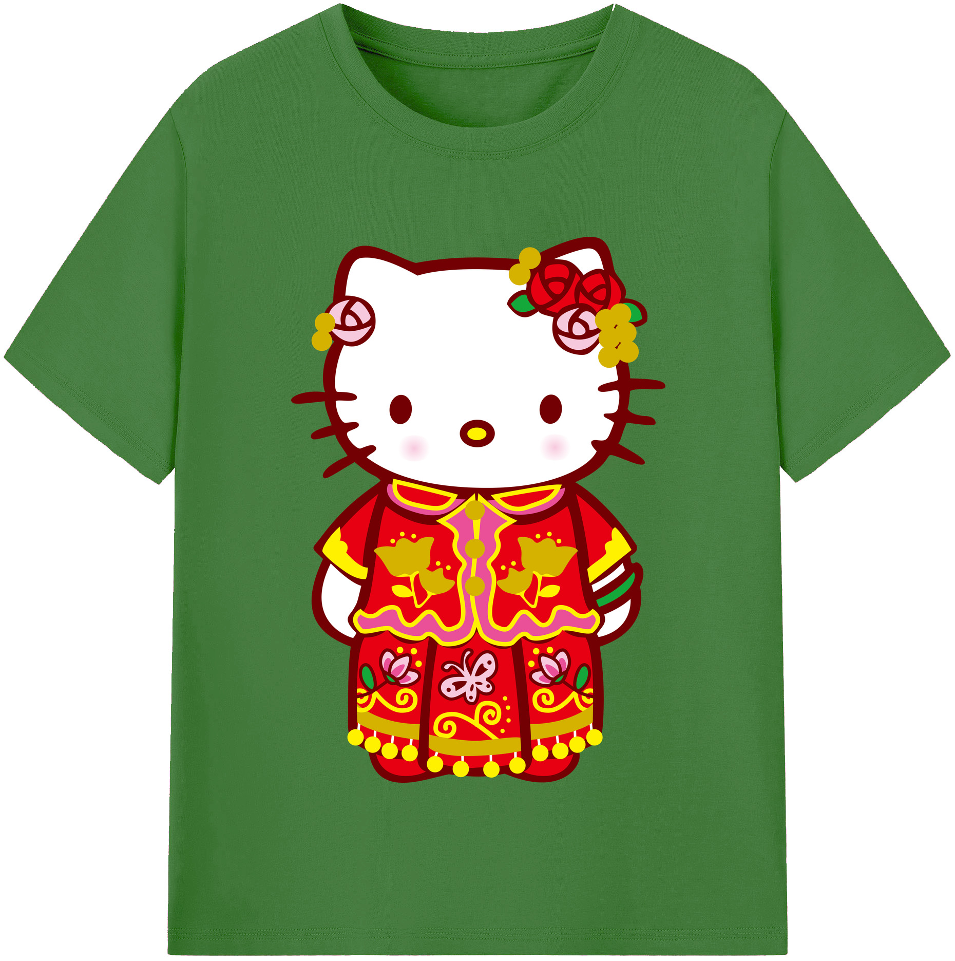 （画像用） Hello Kitty ハローキティ レディースカジュアルプリントTシャツ（綿100％）